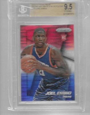 2014-15 Panini Prizm Joel Embiid #253  Red White Blue Pulsar RC Rookie BGS 9.5 - Image 1 of 2