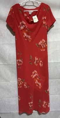 Coldwater Creek Fairy Vintage 90s Beaded Floral Silk Maxi Slip Dress 16 Cowl Nec - Image 1 of 4