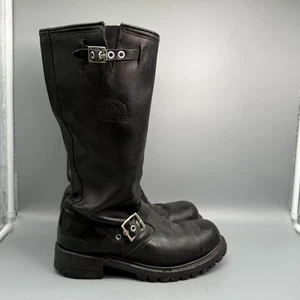 Botas de ingeniero Carolina 116 para hombre 7,5 de cuero negro punta de acero tacón bloque - Imagen 1 de 10