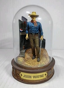 Scultura a cupola in vetro vintage Franklin Mint John Wayne CHAMPION OF THE WEST #QWU8792 - Foto 1 di 19