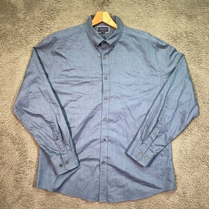 Charles Tyrwhitt Shirt Slim Fit Smart Casual Button-Down XL Blue Twill Preppy - Picture 1 of 15