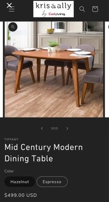 蒂芙尼世纪餐桌 — 第 1/3 张图片