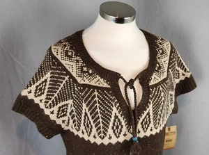 Vestido Suéter Túnica Mujer L Bolsillos Nuevo con Etiquetas $89 RUFF HEWN Marrón Tejido Mezcla Lana - Imagen 1 de 13