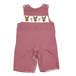 Anavini Facce di Renna Affumicate Shortall 3 Mos Rosso Gingham Plaid - Foto 1 di 8