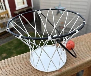 Basketball Hoop Net-Shaped Metal Basket Container Bucket - Picture 1 of 9