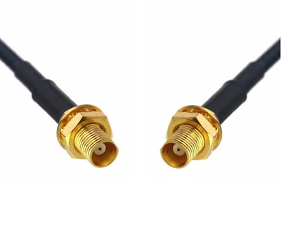 MCX Female Bulkhead to MCX Female Bulkhead RF 0.5~15FT Cable For Antenna Radio - Image 1 of 3