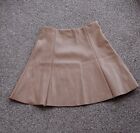 Primark Tan Faux Leather A-line Skirt Size 4, Vgc