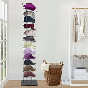 12 Tier Metal Rotating Hat Display Rack Floor Standing Hat Organizer Cap Rack - Picture 1 of 14