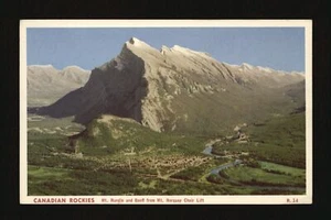 Canadian Rockies Mt Rundle and Banff from Mt Narquary chair lift -- Old Photo - Picture 1 of 1