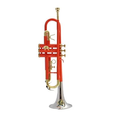 Trompeta SOUND SAGA Bb Pitch con boquilla incluida y estuche de transporte (naranja) Foto 1 de 4