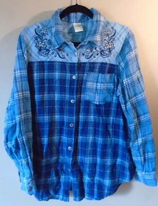 Damenhemd Größe Large Blair kariert Knopfleiste Langarmhemd - Bild 1 von 2