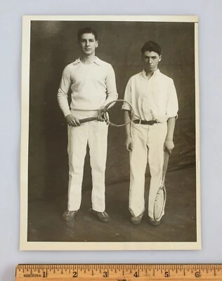 Vintage Type 1 Photo 1930 U of Pennsylvania Tennis Jerome Polstein Edwin Luchs - Image 1 of 2