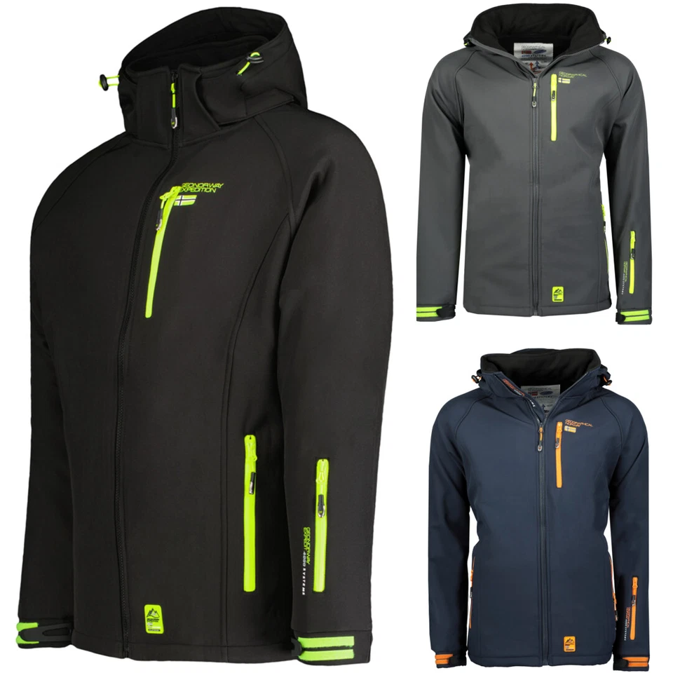 Geographical Norway Men's Softshell Jacket Hood Functional Jacket Outdoor - Image 1 of 1