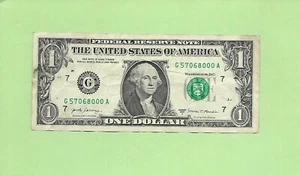 CODE POSTAL '57068' .. VALLEY SPRINGS, SOUTH DAKOTA .... 2017 $1 G 57068 000 A - Photo 1/2