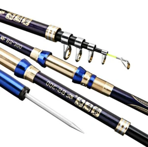 Carbon Fiber Fishing Rod 2.1M-3.6M Rock Telescopic Rods Portable Travel Spinning - Picture 1 of 16