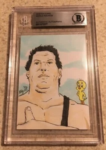 Andre The Giant Original Art Sketch Card WWF WWE Wrestling Beckett BAS True 1/1 - Bild 1 von 2