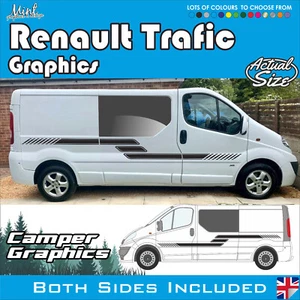 LWB Renault Trafic cámper rayas laterales autocaravana calcomanías pegatinas furgoneta gráficos 142 - Imagen 1 de 5