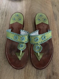 Stephen Bonanno Palm Beach Damen-Riemensandalen Leder Größe 9 grün & aquamarin - Bild 1 von 11