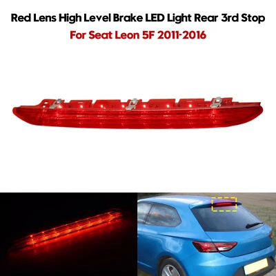 Luz LED de freno de alto nivel lente roja tercera parada trasera para Seat Leon 5F 2011-2016 EE. UU. Foto 1 de 4