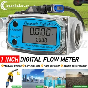1 INCH Digital Turbine Flow Meter LCD Display Diesel Oil Fuel Flowmeter AU - Picture 1 of 12