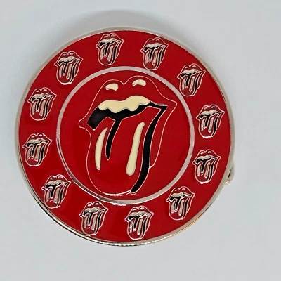 Vintage Rolling Stones Red Enamelled Belt Buckle Tongue Logo Early 2000s UNUSED - Image 1 of 4