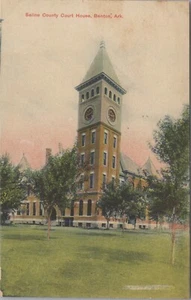 Postcard Arkansas AR Benton Court House Saline County 1910s - Picture 1 of 2