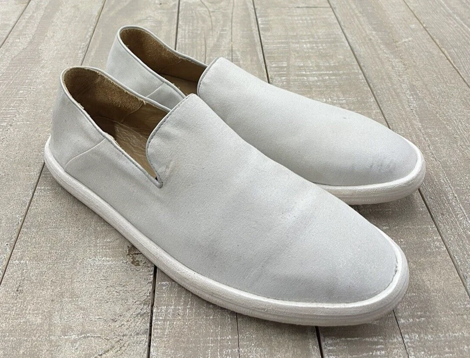 John Varvatos Slipper Loafer Leather Slip On Shoes In Light Grey (C) Size:9 - Image 1 of 4