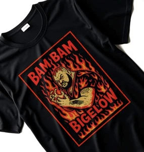 Bam Bam Bigelow T-Shirt Retro Wrestling Flame Unisex WWF WWE WCW Black S-4XL 90s - Picture 1 of 15