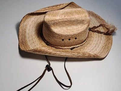 Western Express 牛仔帽正品墨西哥棕褐色草皮编织中号 — 第 1/4 张图片