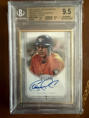 2017 Topps Transcendent Autograph Carlos Correa Auto 6/25 Houston Astros - Image 1 of 2