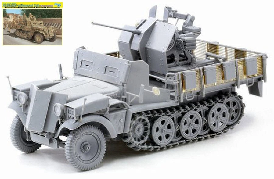 DRAGON D6677 SD.KFZ.10/5 W/ARMOR CAB FUR 2cm FLAK 38 SMART KIT 1:35 Modellino - Immagine 1 di 1