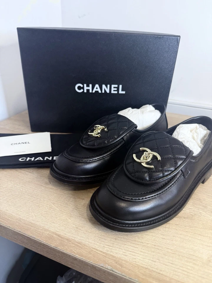 Женские CHANEL черный выстеганный клапан замок золото - черный - Изображение 1 из 4