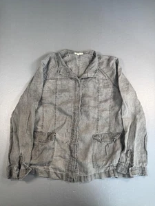 Eileen Fisher Jacket Womens Medium Linen Casual Utility Pockets Lightweight - Picture 1 of 7