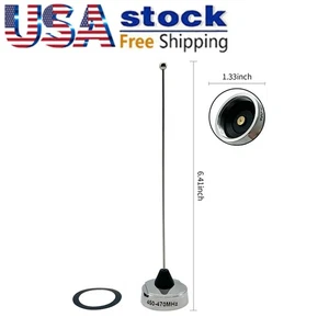 Mobile Radio Mount Magnetic Antenna UHF 450-470MHz Tunable NMO 1/4 Wave - Afbeelding 1 van 3
