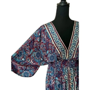 NATURAL LIFE Celia Maxikleid Paisley Kimono Boho Resort Urlaub Neu ohne Etikett Gr. XS - Bild 1 von 14