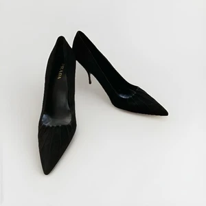 PRADA Women’s Black High Heels Size EU 41.5 Shoes Made In Italy - Picture 1 of 7
