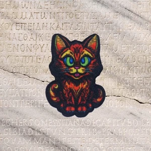 Halloween Black Cat Patch Iron-on Applique Costume Clothing Spooky Scary Craft - Picture 1 of 12