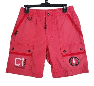 Vtg Y2K Polo Ralph Lauren Canoe Slalom C1 Cargo Shorts Mens S 28-31 x8.5 Lined - Image 1 of 4