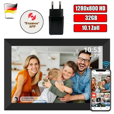 Frameo WiFi digital picture frame 10.1 inch 1280x800 HD IPS touchscreen photos de - Image 1 of 4