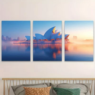 3pcs Australian Sydney Opera House Decor  Wall Art Canvas  Unframed/Framed - Image 1 of 4