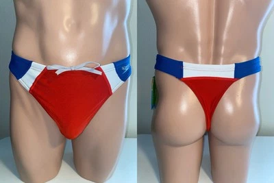 Modified Men’s Speedo Thong Bikini Red White Blue USA 4th Of July Size 32 - Image 1 of 4