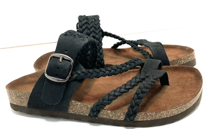 Sandals Flip Flops W 8M White Mountain Footbeds Hayleigh Slip-On Black - Image 1 of 4