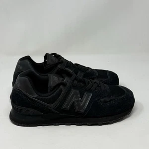 New Balance 574 Core Classic Sneakers Mens 8 D Triple Black Suede Running Shoes - Picture 1 of 15
