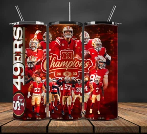 Vaso de acero inoxidable con pajita de metal San Francisco 49ers Champions NFL - Imagen 1 de 3