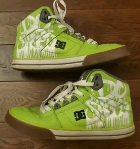 SELTENE VINTAGE DC SCHUHE grün Ken Block Leder Hi SE #43 Schuhe Herren Größe US10 - Bild 1 von 10