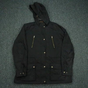 Orvis Jacket Womens Extra Large Black Waxed Cotton Full Zip Lined Fishing Hiking - Picture 1 of 11