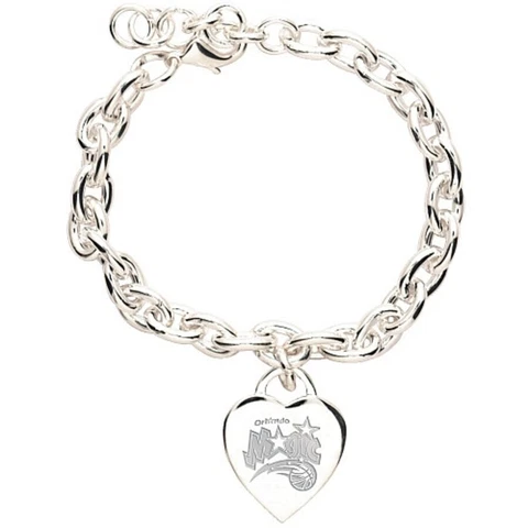 Orlando Magic WinCraft Heart Charm Bracelet Brand NEW NBA Silver Metal 8” Cover