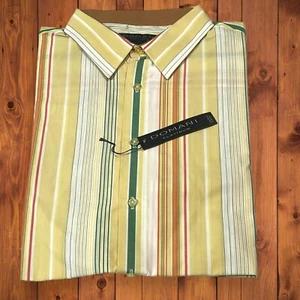 Domani Platinum Y2K Button Down L Multi Color Pale Striped NWT - Picture 1 of 4