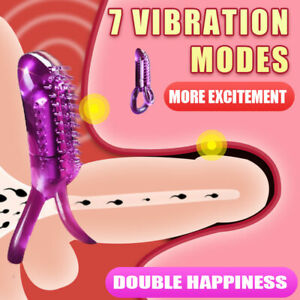 Couple Vibrator G-spot Dildo Massager Cock Ring Adult Sex Toy For Women Men