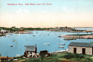 Massachusetts MA LITTLE HARBOR FORT SEWALL c1908 Marblehead Orig Vintg Postcard